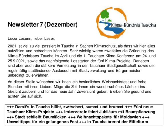 Newsletter Nr. 7 (Dezember 2021)